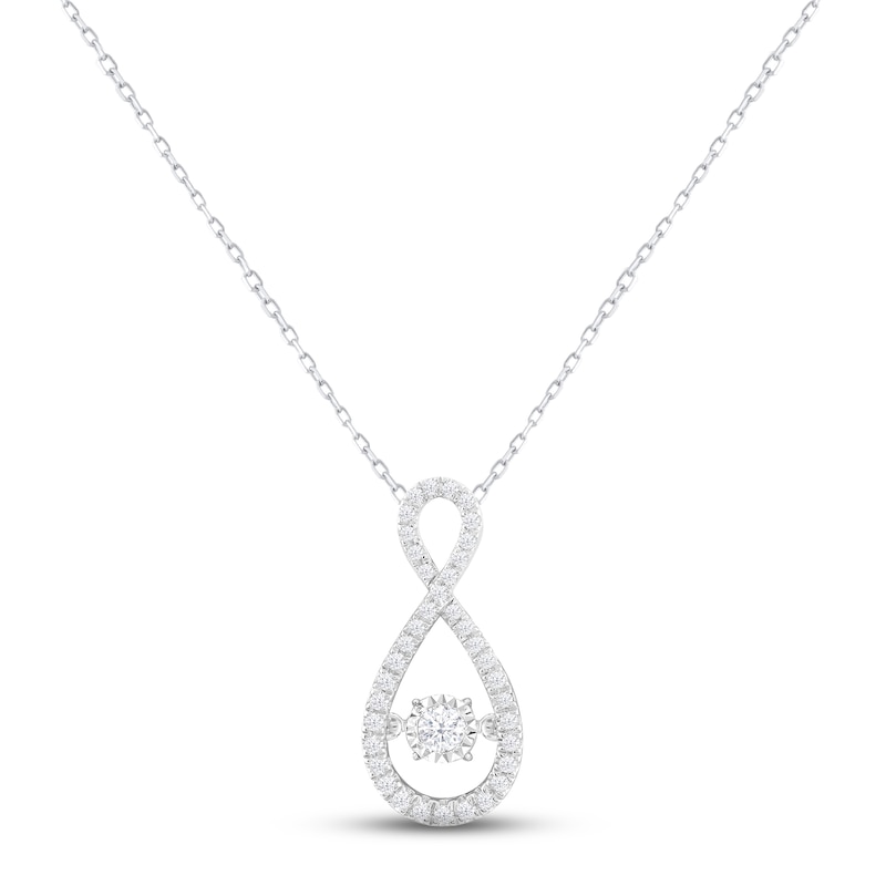 Unstoppable Love Diamond Infinity Necklace 1/4 ct tw 10K White Gold 18"