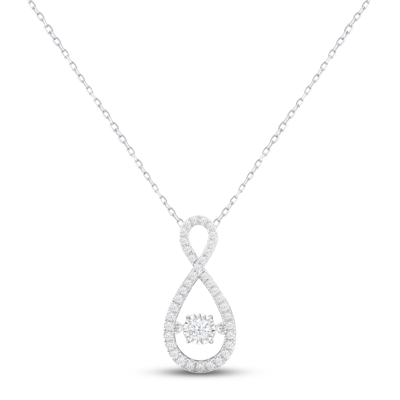 Main Image 1 of Unstoppable Love Diamond Infinity Necklace 1/4 ct tw 10K White Gold 18&quot;