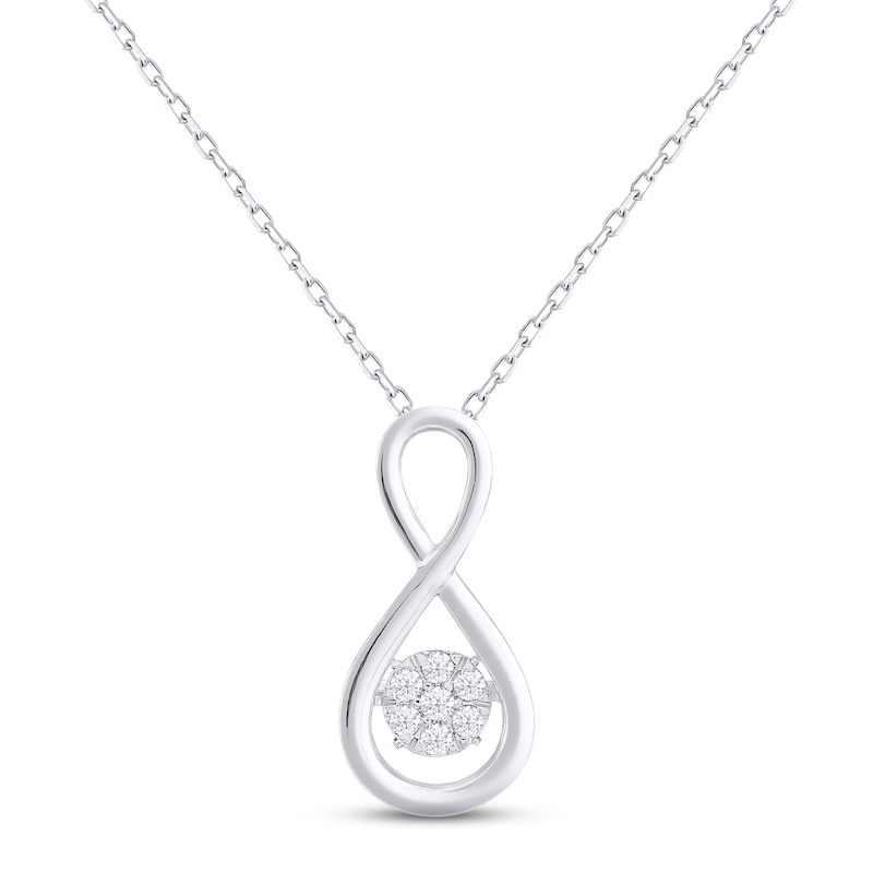 Main Image 1 of Unstoppable Love Diamond Infinity Necklace 1/3 ct tw 10K White Gold 18&quot;