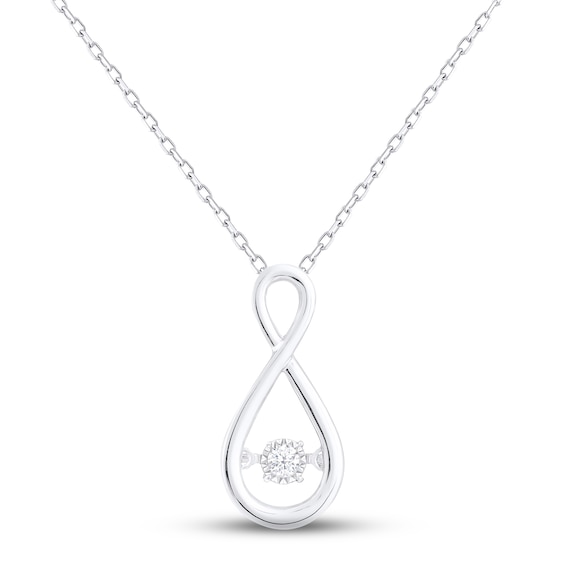 Unstoppable Love Diamond Infinity Necklace 1/20 ct tw Sterling Silver 18"