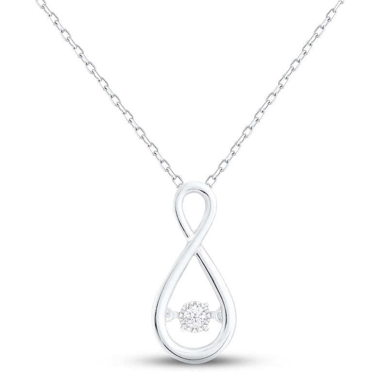 Main Image 1 of Unstoppable Love Diamond Infinity Necklace 1/20 ct tw Sterling Silver 18&quot;