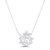 Thumbnail Image 0 of Diamond Scatter Necklace 1/6 ct tw Baguette & Round-cut Sterling Silver 18"