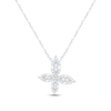 Thumbnail Image 0 of Diamond Flower Necklace 1/4 ct tw Round & Baguette-cut Sterling Silver 18"