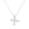 Thumbnail Image 0 of Diamond Flower Necklace 1/4 ct tw Round & Baguette-cut Sterling Silver 18"