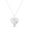 Thumbnail Image 0 of Diamond Heart "Mom" Necklace 1/4 ct tw Round-cut 10K Two-Tone Gold 18"
