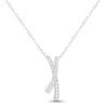 Thumbnail Image 0 of Diamond "Mom" X Necklace 1/4 ct tw Round-cut 10K Two-Tone Gold 18"