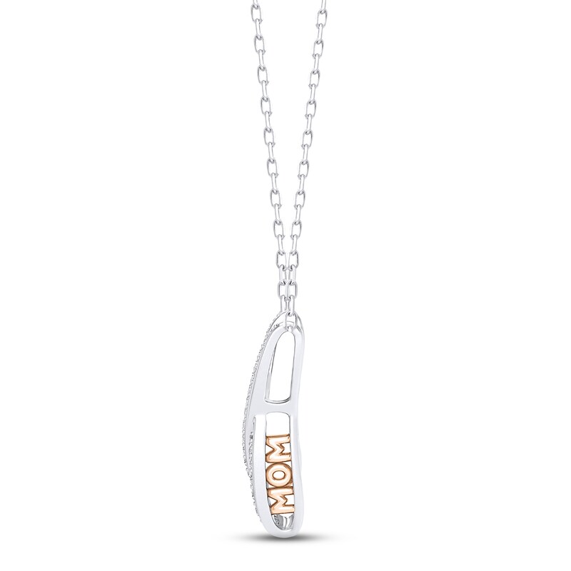 Diamond "Mom" X Necklace 1/4 ct tw Round-cut 10K Two-Tone Gold 18"