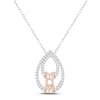 Thumbnail Image 0 of Diamond "Mom" Teardrop Necklace 1/4 ct tw Round-cut Sterling Silver & 10K Rose Gold 18"