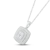 Thumbnail Image 2 of Multi-Diamond Cushion Necklace 1/15 ct tw Round-cut Sterling Silver 18"
