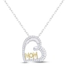 Thumbnail Image 0 of Diamond "Mom" Heart Necklace 1/3 ct tw Round & Baguette-cut 10K Two-Tone Gold 18"