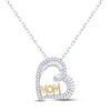 Thumbnail Image 0 of Diamond "Mom" Heart Necklace 1/3 ct tw Round & Baguette-cut 10K Two-Tone Gold 18"