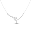 Thumbnail Image 0 of Diamond Swirl Necklace 1 ct tw Pear & Round-cut 14K White Gold