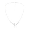 Thumbnail Image 1 of Diamond Swirl Necklace 1 ct tw Pear & Round-cut 14K White Gold