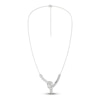 Thumbnail Image 2 of Diamond Swirl Necklace 1 ct tw Pear & Round-cut 14K White Gold