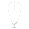 Thumbnail Image 4 of Diamond Swirl Necklace 1 ct tw Pear & Round-cut 14K White Gold
