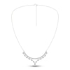 Thumbnail Image 2 of Diamond Double Row V Necklace 2 ct tw Pear & Round-cut 14K White Gold