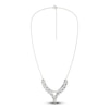 Thumbnail Image 3 of Diamond Double Row V Necklace 2 ct tw Pear & Round-cut 14K White Gold