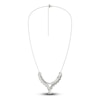 Thumbnail Image 5 of Diamond Double Row V Necklace 2 ct tw Pear & Round-cut 14K White Gold