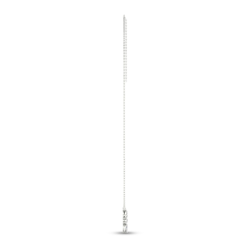 Main Image 4 of Diamond V Necklace 1-1/2 ct tw Pear & Round-cut 14K White Gold 18&quot;