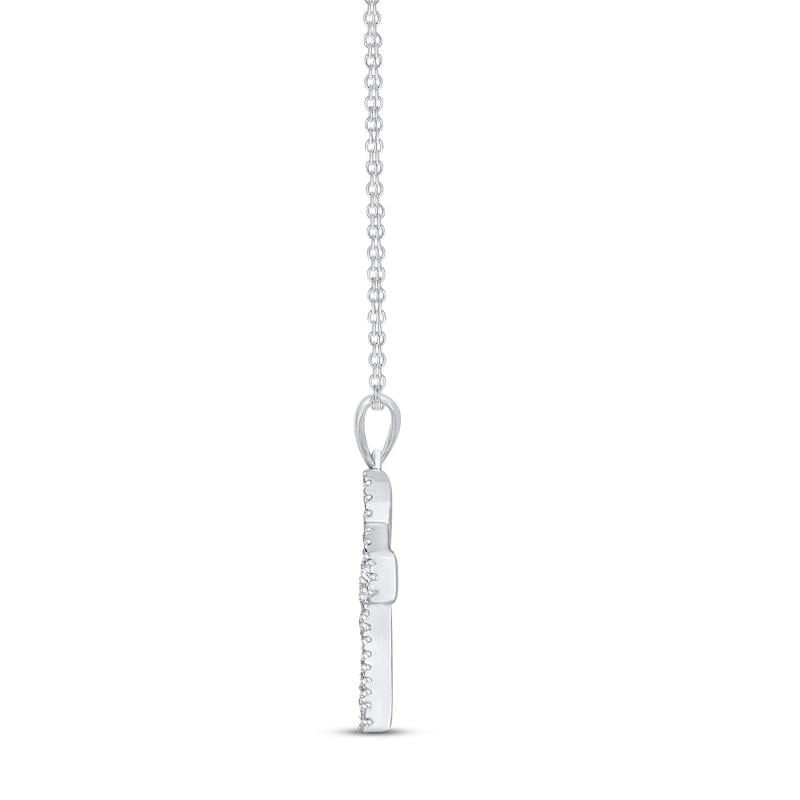 Main Image 2 of Diamond Ankh Necklace 1/5 ct tw Round-cut 10K White Gold 18&quot;