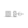 Thumbnail Image 1 of Men's Diamond Stud Earrings 1/2 ct tw Round & Baguette-cut 10K White Gold