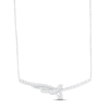 Thumbnail Image 0 of Diamond Bar Necklace 1 ct tw Round & Baguette-cut 10K White Gold 18"