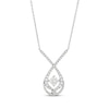 Thumbnail Image 0 of Love Entwined Diamond Necklace 1 ct tw Round-cut 10K White Gold 18"