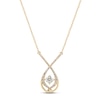 Thumbnail Image 1 of Love Entwined Diamond Necklace 1/5 ct tw Round-cut 10K Yellow Gold 18&quot;