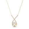 Thumbnail Image 2 of Love Entwined Diamond Necklace 1/5 ct tw Round-cut 10K Yellow Gold 18&quot;