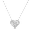 Thumbnail Image 1 of Diamond Cobblestone Heart Necklace 1/2 ct tw Baguette & Round-cut 10K White Gold 18&quot;
