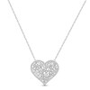 Thumbnail Image 0 of Diamond Cobblestone Heart Necklace 1/2 ct tw Baguette & Round-cut 10K White Gold 18"