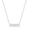 Thumbnail Image 0 of Diamond "Mom" Necklace 1/10 ct tw Round & Baguette-cut 10K White Gold 18"