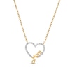 Diamond "Mom" Heart Necklace 1/10 ct tw Round & Baguette-cut 10K Yellow Gold 18"