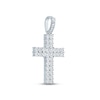 Thumbnail Image 1 of Men's Diamond Cross Charm 1 ct tw Round-cut 10K White Gold