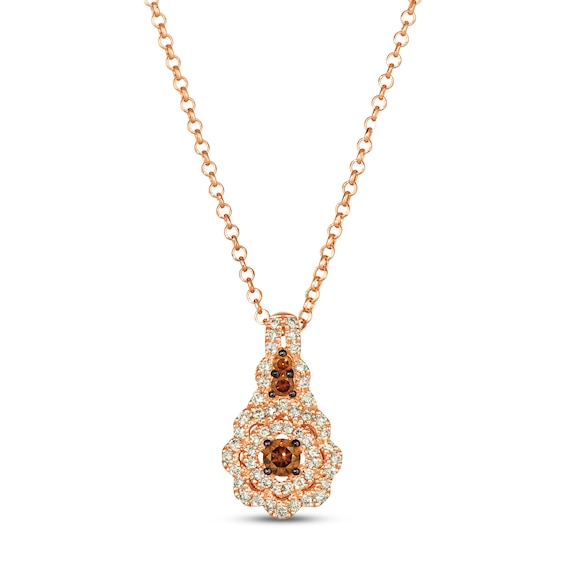 Le Vian Diamond Necklace 5/8 ct tw 14K Strawberry Gold 19"