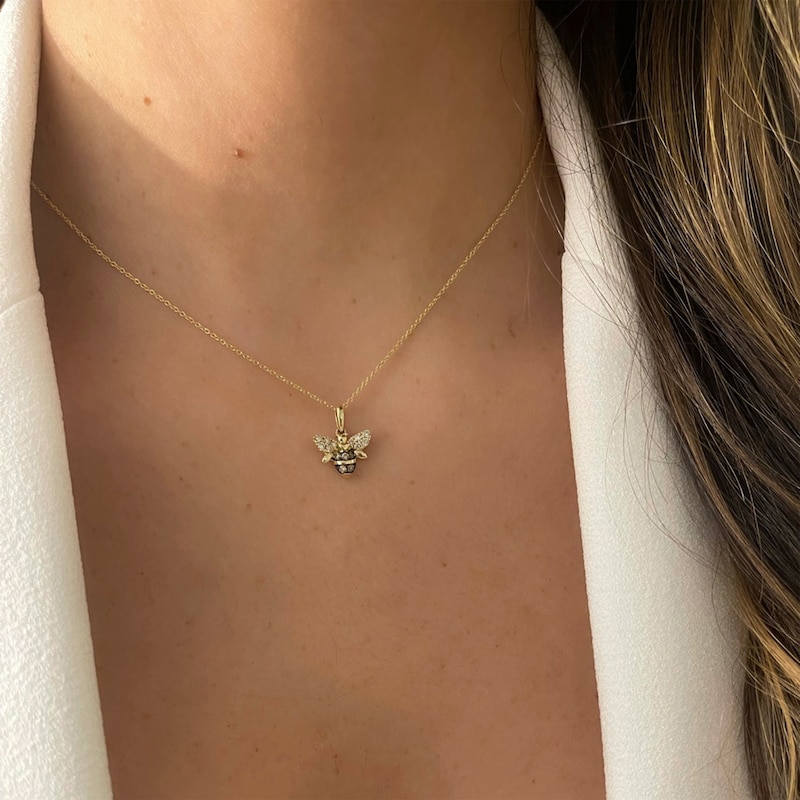 Main Image 4 of Le Vian Diamond Bee Necklace 1/4 ct tw 14K Honey Gold 18&quot;