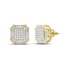 Thumbnail Image 0 of Men's Diamond Square Stud Earrings 1/4 ct tw Round-cut 10K Yellow Gold