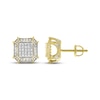 Thumbnail Image 1 of Men's Diamond Square Stud Earrings 1/4 ct tw Round-cut 10K Yellow Gold