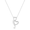 Thumbnail Image 1 of Diamond Heart Cat Necklace 1/10 ct tw Round-cut Sterling Silver 18&quot;