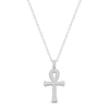 Thumbnail Image 0 of Diamond Ankh Necklace 1/2 ct tw Round-cut 10K White Gold 18"