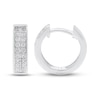 Thumbnail Image 1 of Men's Diamond Huggie Hoop Earrings 1/3 ct tw Round-cut 10K White Gold