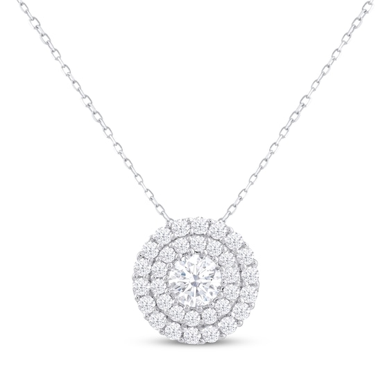 KAY Lab-Grown Diamonds Necklace 1 ct tw Round-cut 14K White Gold 18"