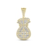 Thumbnail Image 3 of Men's Money Bag Charm 1 ct tw Round & Baguette-cut 10K Yellow Gold