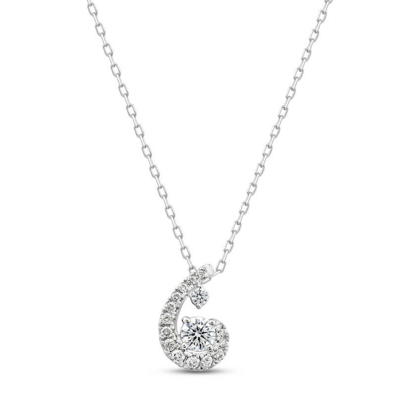 Purest Love Diamond Necklace 1/2 ct tw Round-cut 10K White Gold 18"