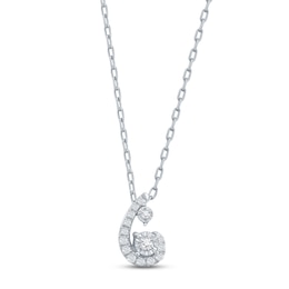 Purest Love Diamond Necklace 1/10 ct tw Round-cut Sterling Silver 18&quot;
