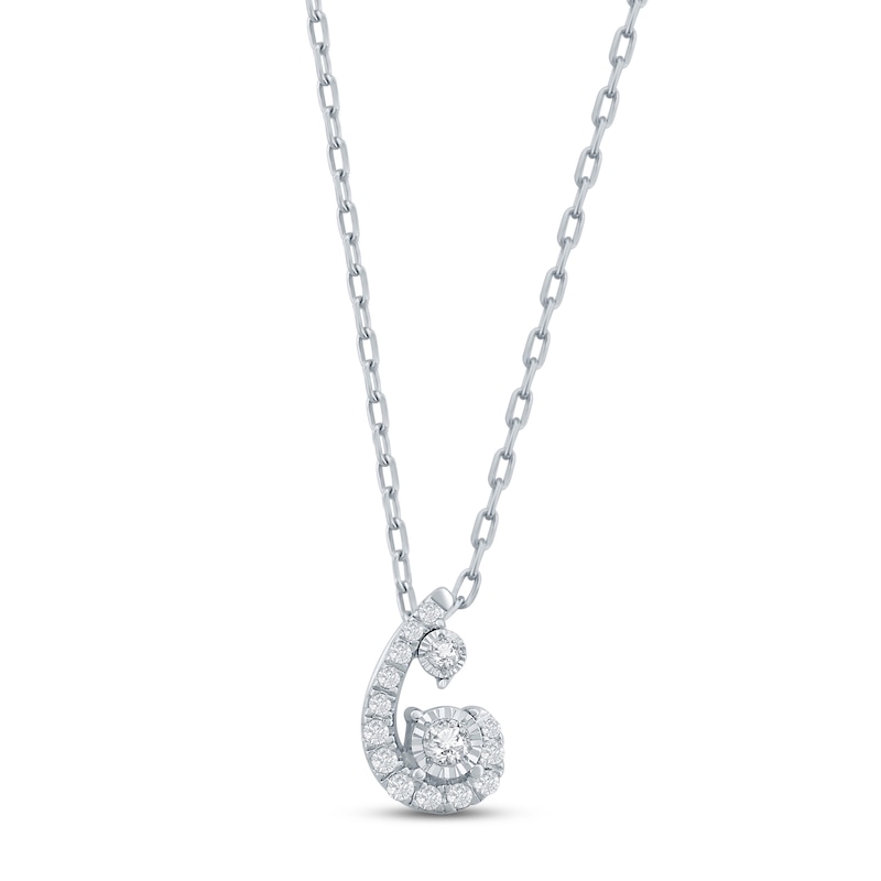 Purest Love Diamond Necklace 1/10 ct tw Round-cut Sterling Silver 18"