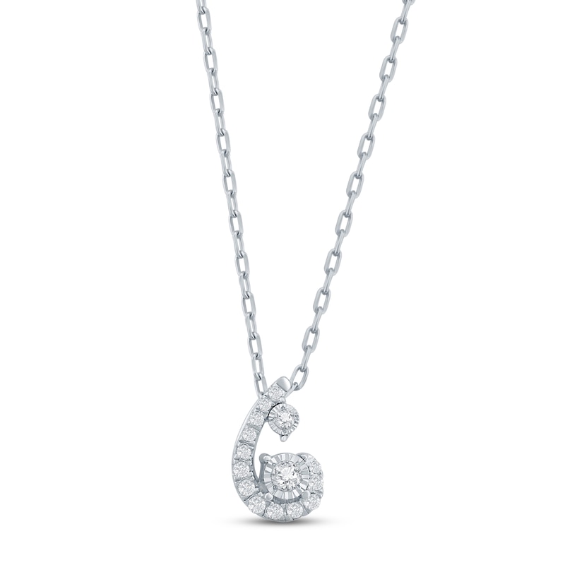 Main Image 1 of Purest Love Diamond Necklace 1/10 ct tw Round-cut Sterling Silver 18&quot;