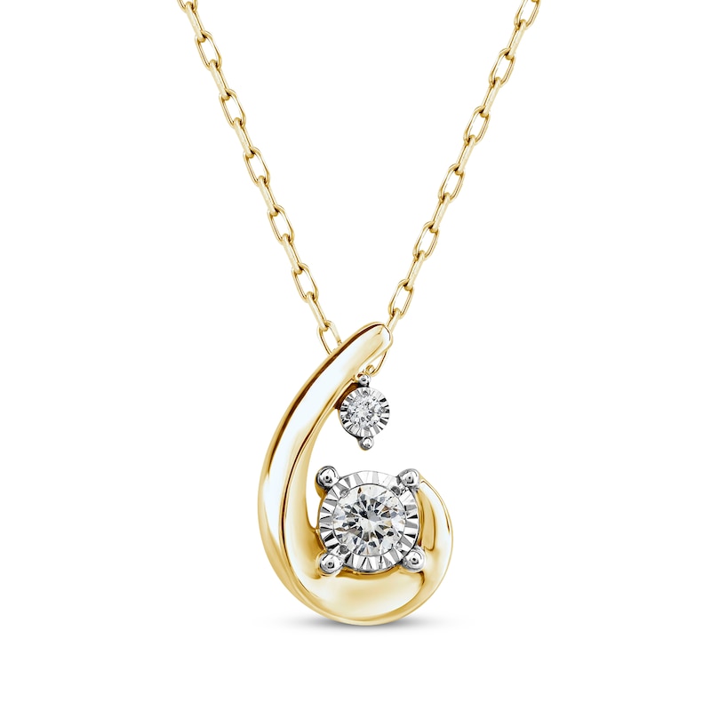 Main Image 1 of Purest Love Diamond Necklace 1/10 ct tw Round-cut 10K Yellow Gold 18&quot;