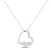 Thumbnail Image 1 of Diamond Heart Necklace 1/3 ct tw Baguette & Round-cut 10K White Gold 18&quot;