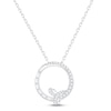 Thumbnail Image 1 of Diamond Circle Necklace 1/3 ct tw Baguette & Round-cut 10K White Gold 18&quot;